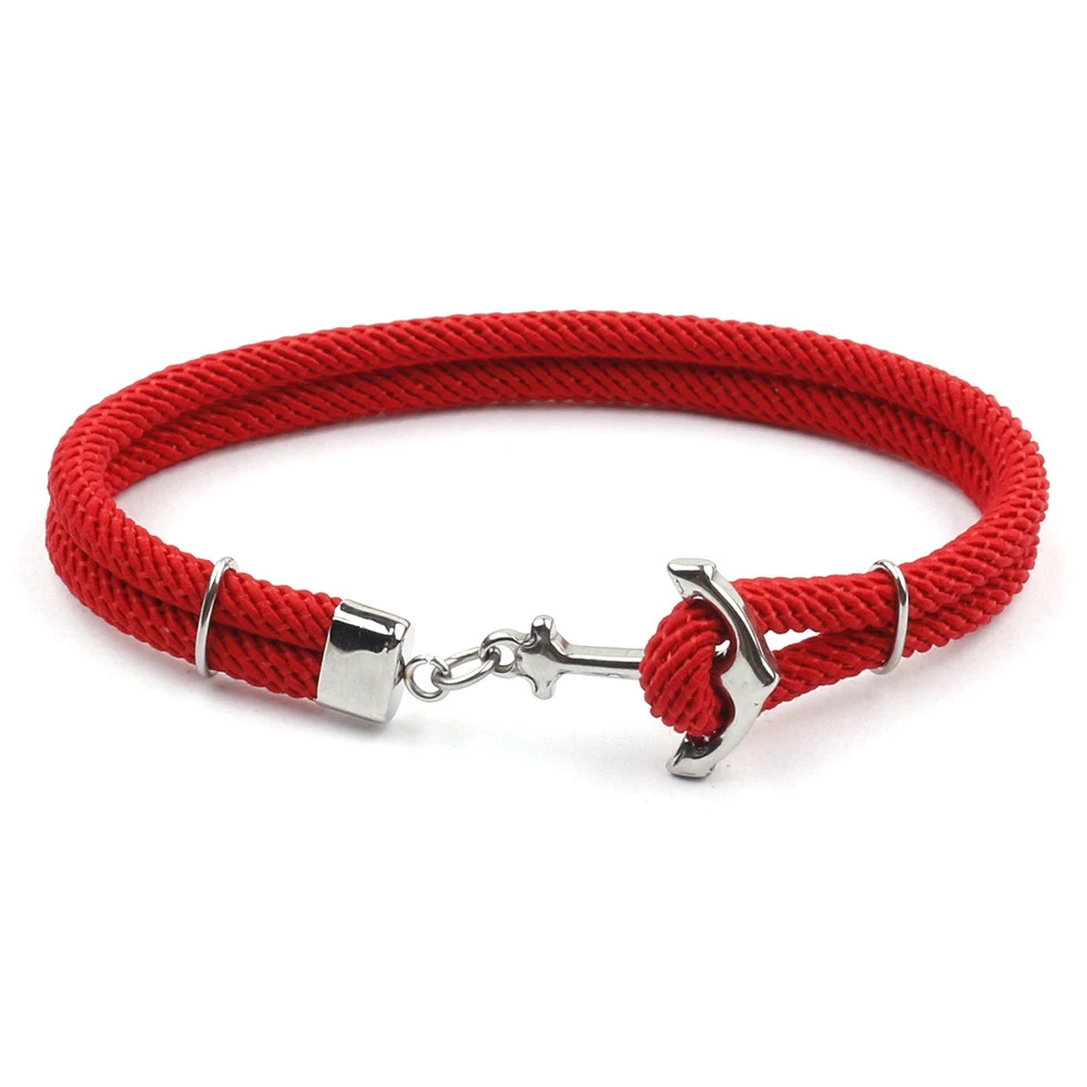 bracelet anchor Woven Multilayer Survival Rope Bracelets For Women Gold Color Stainless Steel Sailor Buckle