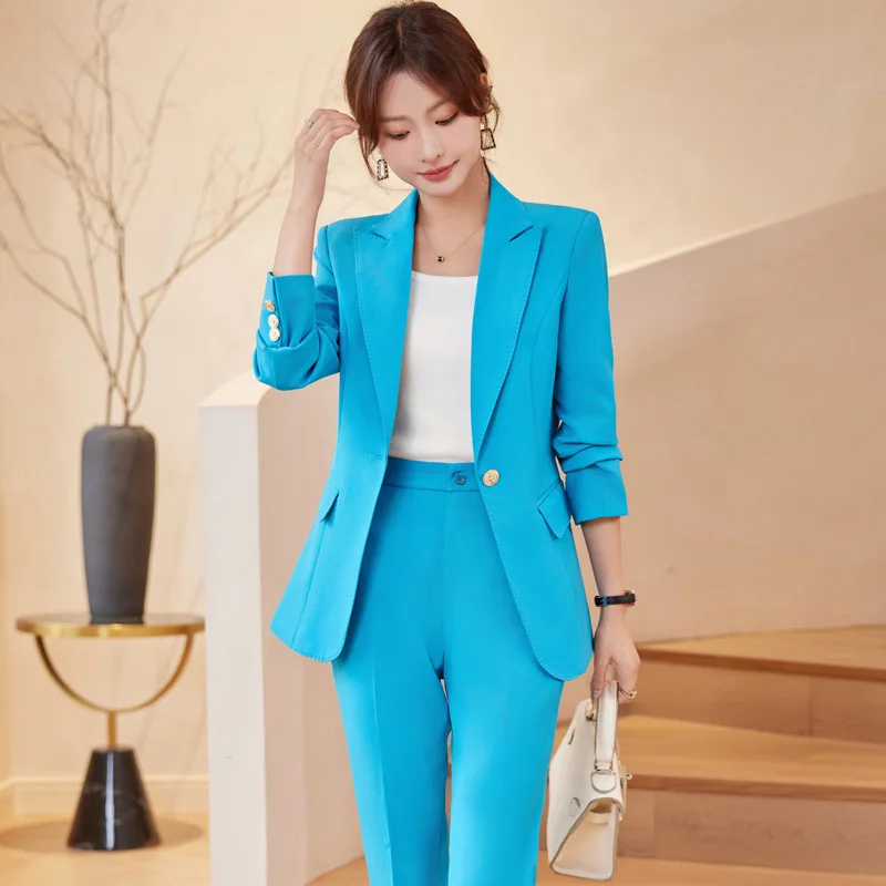 Uniform Designs Pantsuits Formal Women Business Work Wear Suits Professional Office Styles with Pants and Jackets Coat Blazers