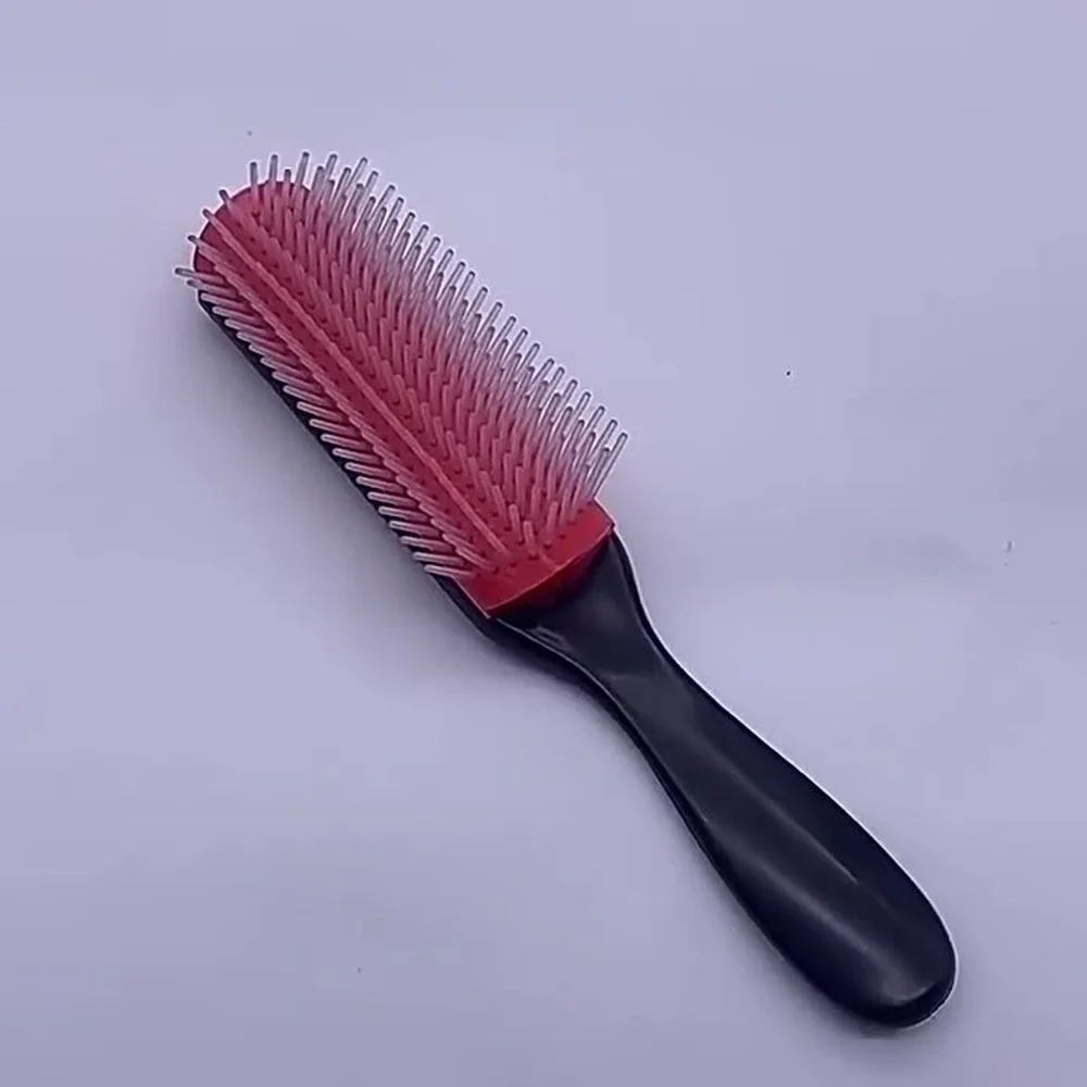 Hair Comb 9 Rows Detangling Hair Brush Rat Tail Comb Styling Hairbrush Straight Curly Wet Hair Scalp Massage Brush Women