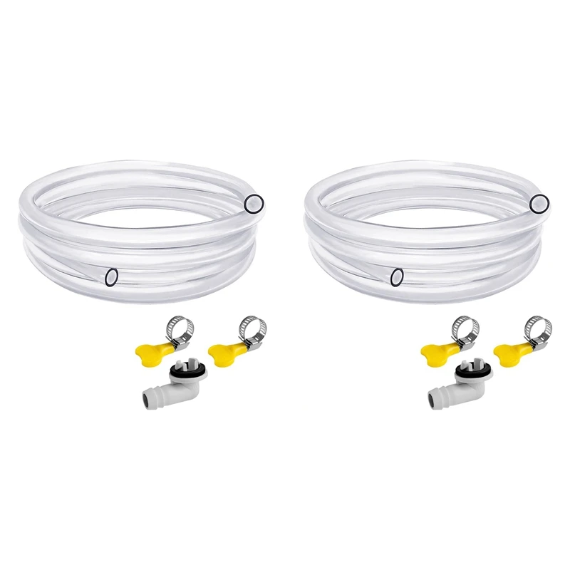 2 Pcs 10Ft Air Conditioner Drain Hose, AC Drain Hose Kit, Drain Hose For Air Conditioner With 3/5 Inch Connector