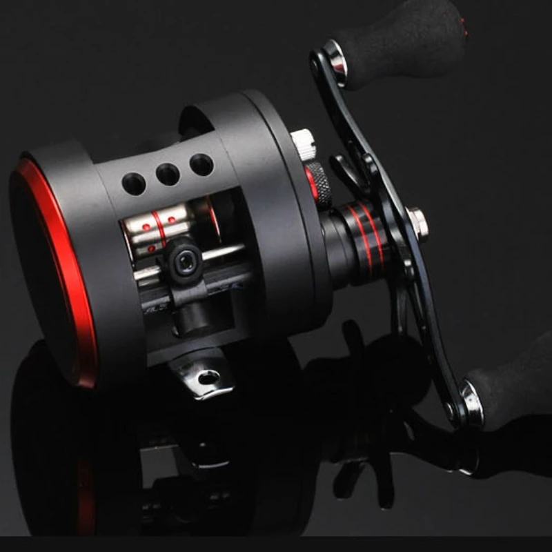 

Black Drum Wheel Luya Wheel Drum Transverse Tow Fishing Wheel Full Metal