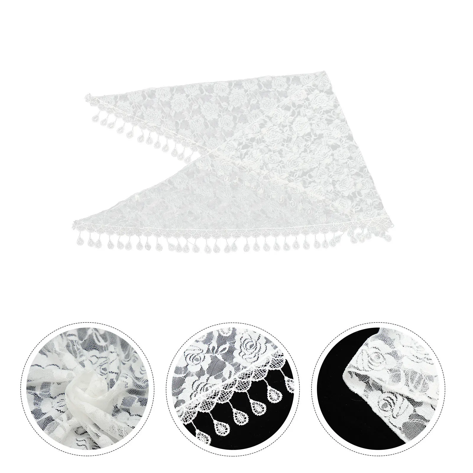 

Lace Veil Scarf Girls Women Triangle Mantilla Elegant Retro Fringed Design Chic Dress Up Different Ways Clothes Matching