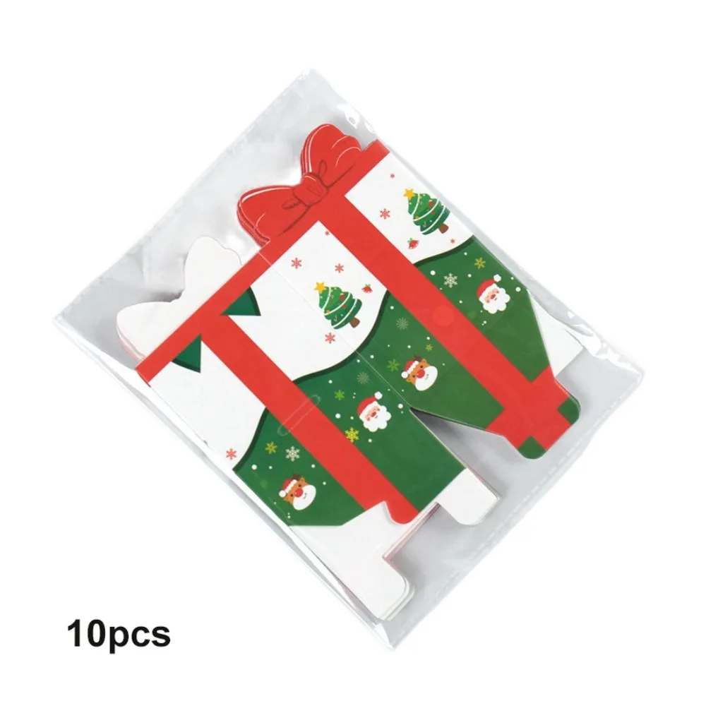 

10Pcs 3D Bowknot Mini Christmas Packaging Box Funny Creative DIY Gift Storage Box Cartoon Handmade Xmas Supplies Gift Packaging