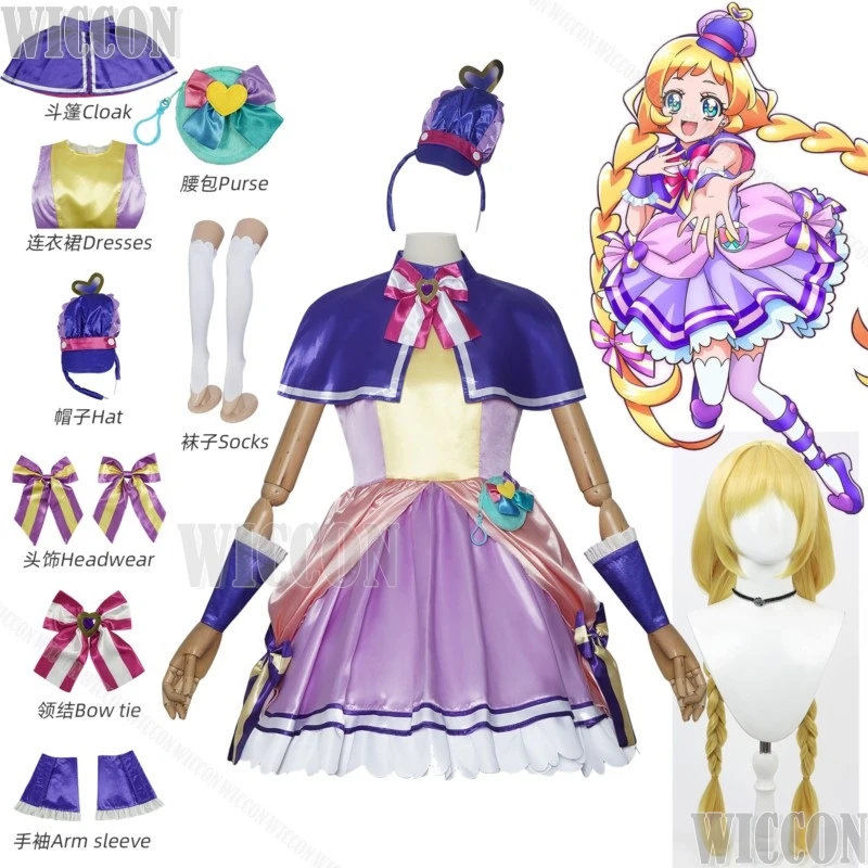 Cure Friendy Inukai Iroha Pretty Anime Cure Cosplay disfraz peluca larga Lolita vestido púrpura lindo mujer chica Halloween personalizado