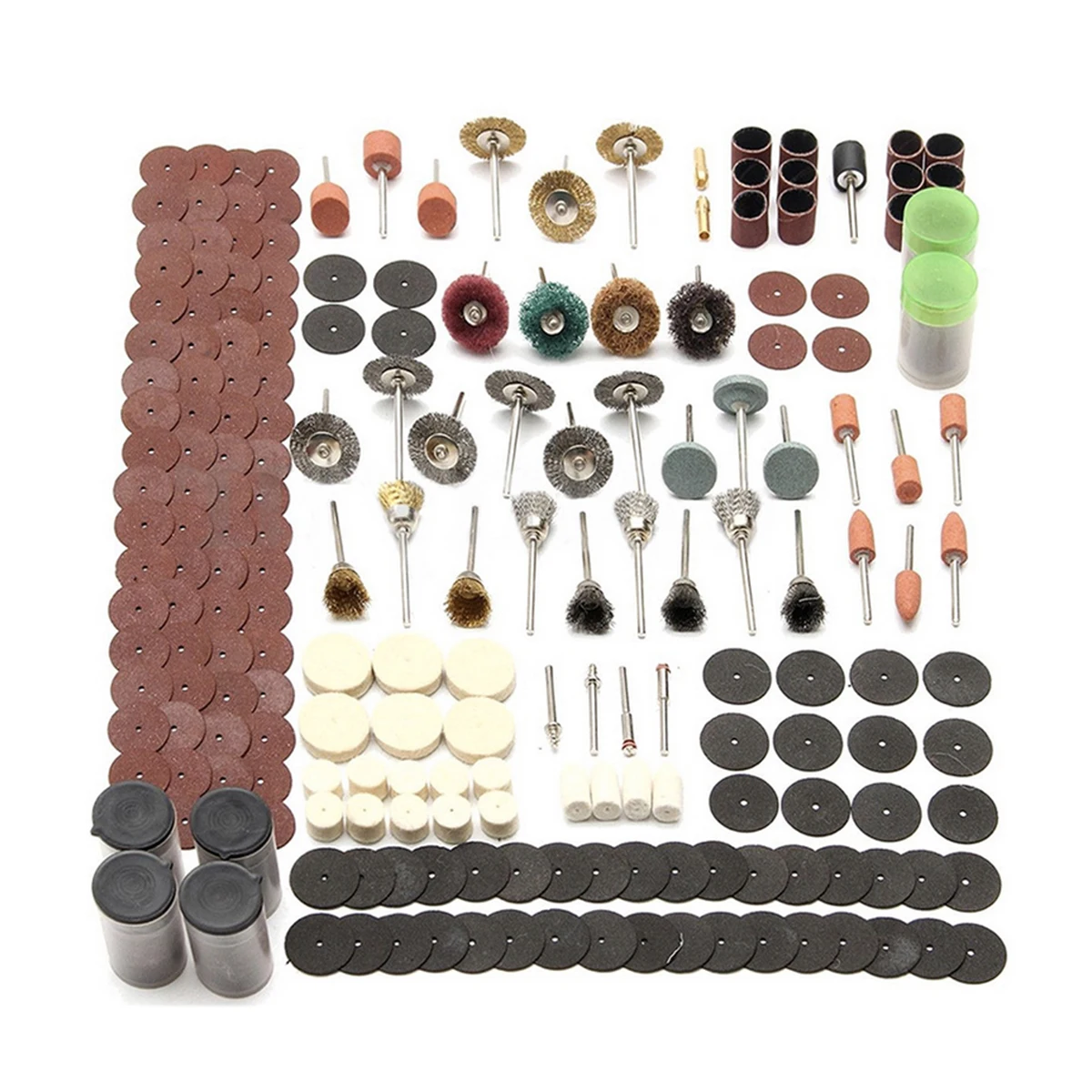 Kit d'accessoires pour outils rotatifs en métal, 340 pièces, pour meulage, polissage, 20x14x4cm, accessoires électriques, Jade, céramique, verre, bois, acier