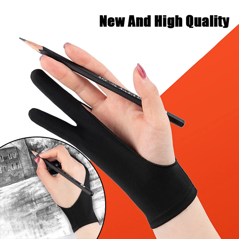 1PCS IPad/Drawing Double Finger Gloves Anti Touch Tablet Computer Sketching Art Student Sweatproof Gloves