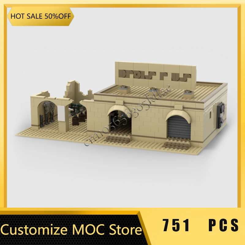 

Новинка, 715 шт., средневековая MOC, деревня викингов, строительство, татуин, магазин дроидов, строительный блок, модель DIY, сборная игрушка, рождественские подарки