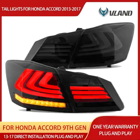 13-17 Accord 9th Gen Sedan Vland LED Tail Lights With Sequential Turn Signal