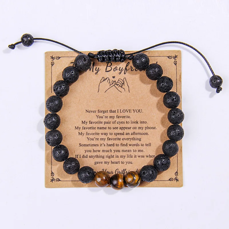 Volcanic Stone Tiger Eye Bead Bracelet Men Women Yoga Meditation Health Protection Jewelry Natural Stone Bracelet