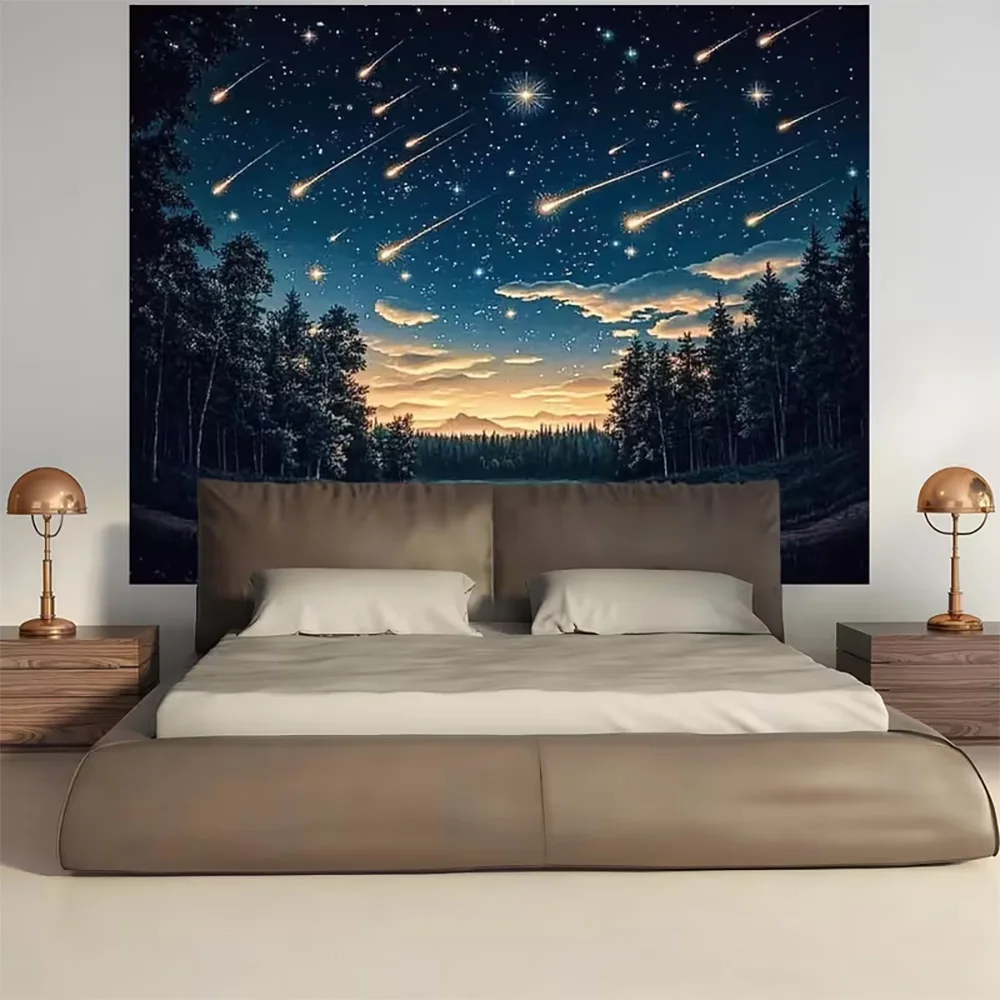 Meteor Rain Theme Backdrop Dreamy Universe Sky Astronomy Party Decoration Background Students Dreamy Space Photo Booth Banner