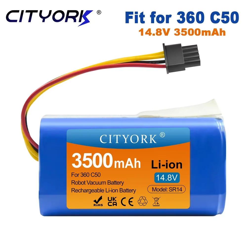 CITYORK 14.8V 3500mAh Replacement Battery For 360 C50 Robotic Vacuum Cleaner Replacement Batteries Spare Parts 360 C50 Battery