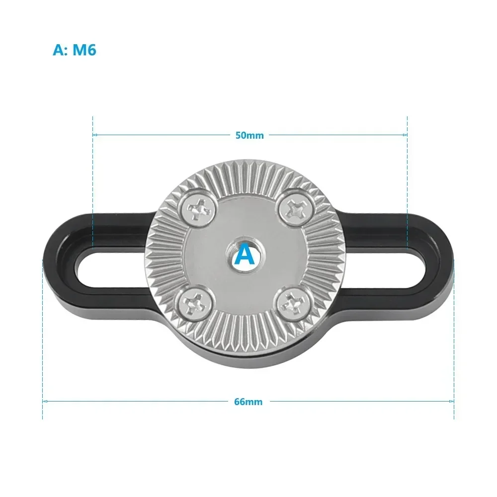 Adaptador de montaje de conexión de roseta ARRI ajustable con rosca hembra M6, ranura de montaje de 1/4 pulgadas, ambos lados para jaula de cámara