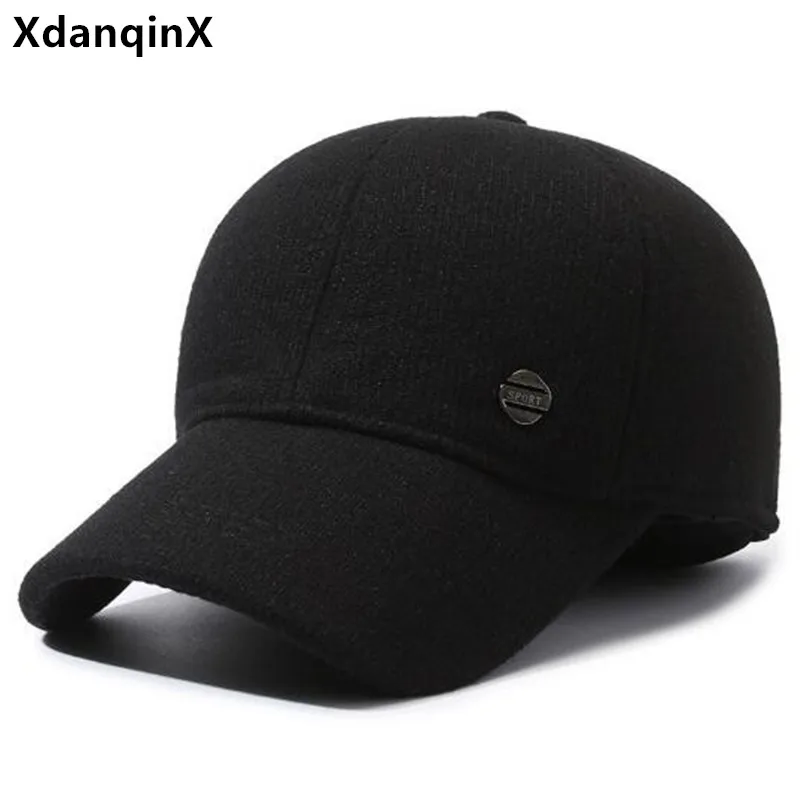 

New Winter Plush Thickened Warm Baseball Caps For Men Coldproof Earmuff Hats Golf Cap Cycling Sports Cap Cotton Hat Snapback Cap