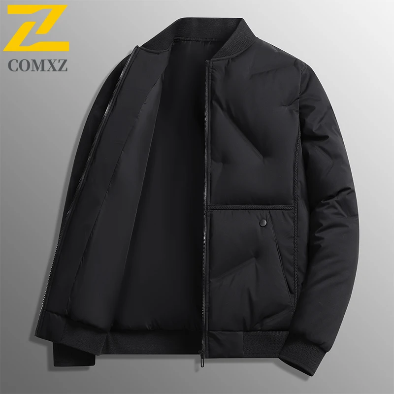 2025 New Down Cotton Jacket Men Vintage Baseball Collar Travel Windproof Padding Coat Winter Business Casual Thickened Parkas