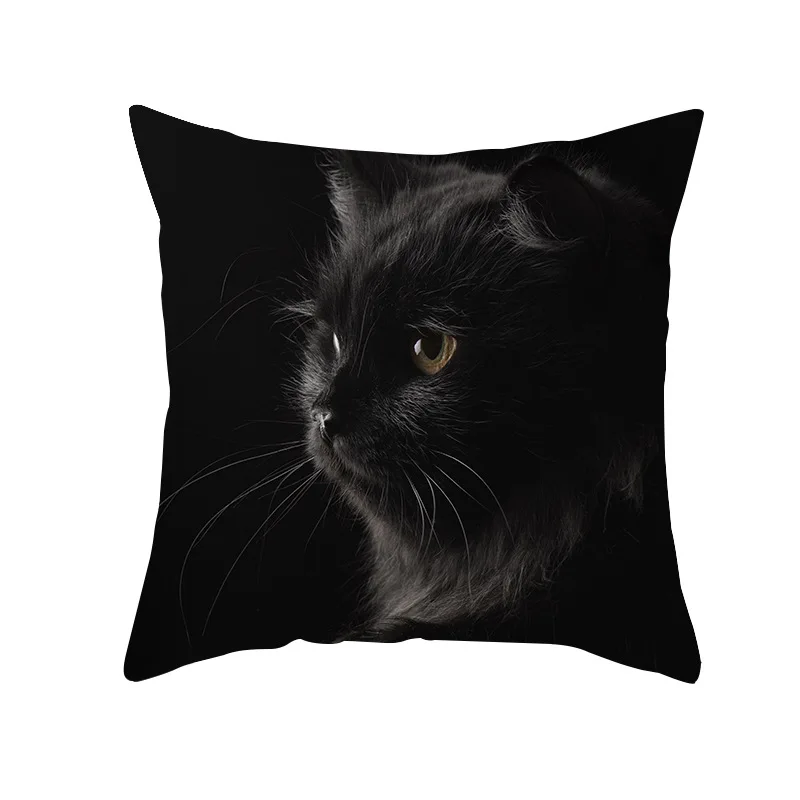 Cute Black Cat Pillow Cases Little Cat Pillowcases for Pillows Decorative Cushions for Elegant Sofa Room Garden BedCushionCovers