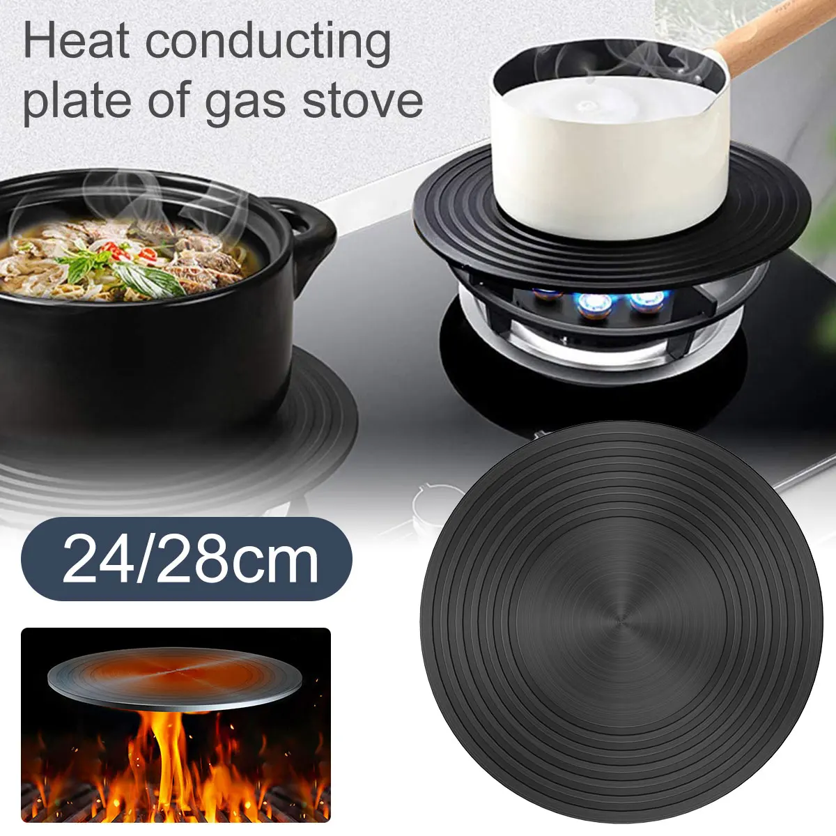 24/28cm Heat Diffuser Plate Conduction Plate Absorbing Heat Distributer Gas Stove Top Uniform Heat Dissipatio Board Kitchen Tool