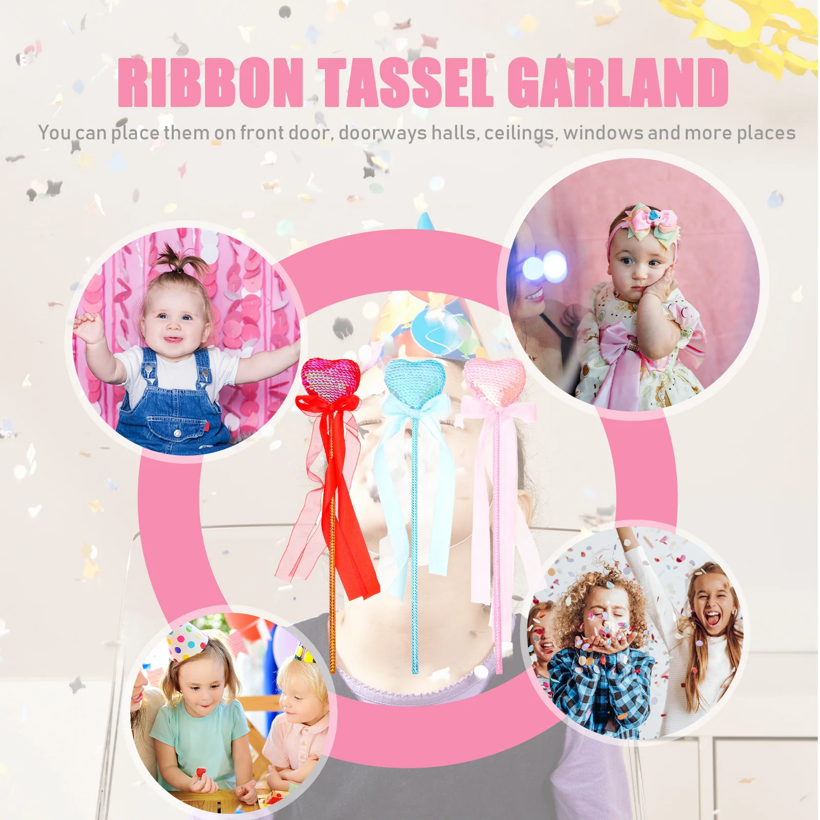 3 pçs coração varinhas de fadas lantejoulas glitter princesa traje acessório meninas festa aniversário adereços coração vermelho varinha varinha de fadas
