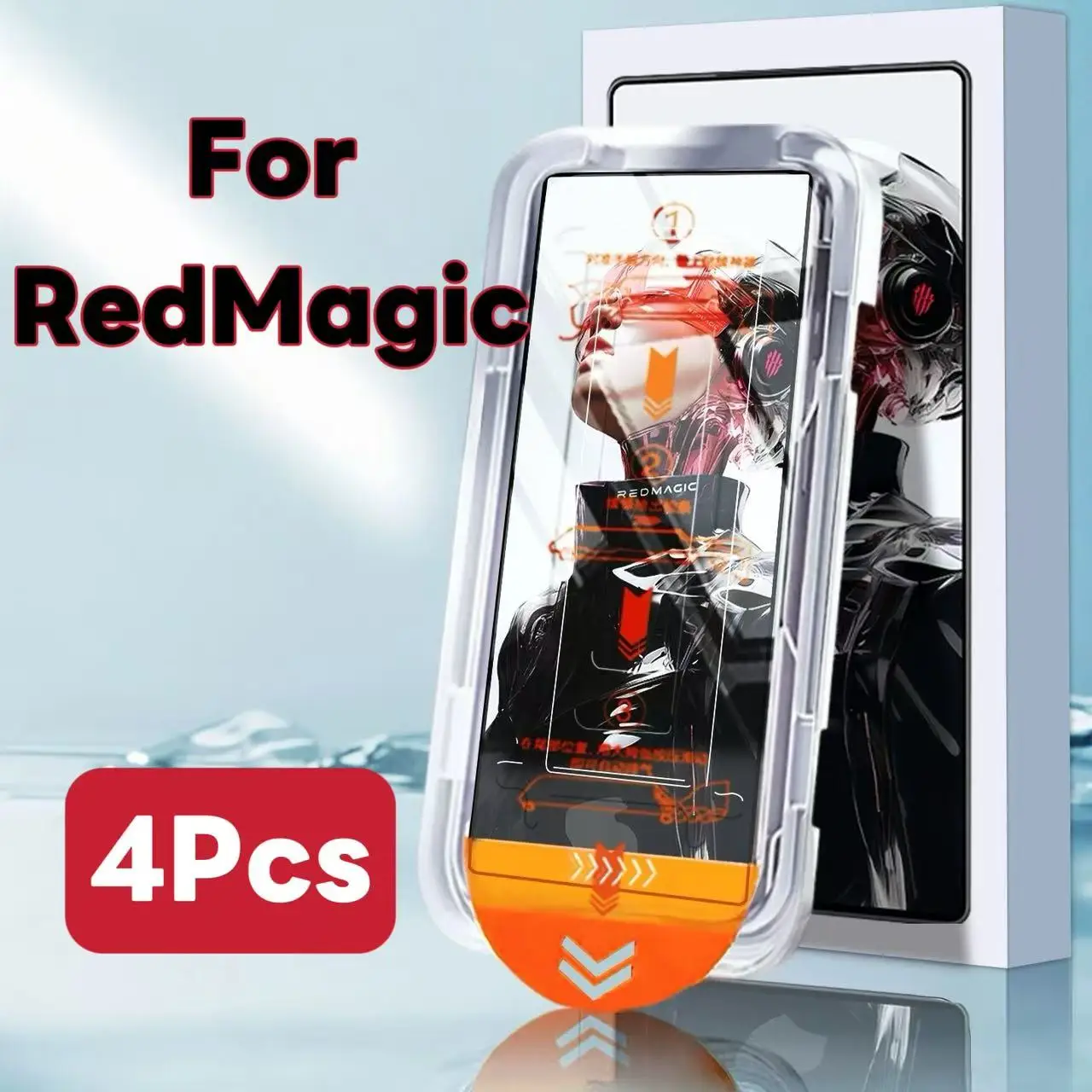 4 قطعة ZTE Nubia Redmagic 10 10S 9 9S 8 8S 5G واقي للشاشة 9H زجاج مقسى مضاد للبصمة HD واضح
