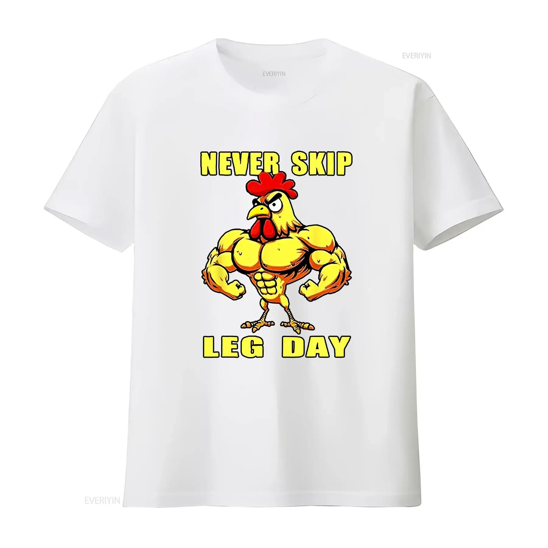 NEVER SKIP LEG DAY Chicken Rooster Funny Weightlifting T Shirt vintage Washed Soft Versatile fashion Stylish Slightly Stretched view 4