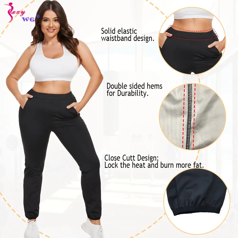 SEXYWG Sauna Suit for Women Weight Loss Jacket Leggings Sweating Set Fat Burner Tops Trousers Sportwear Body Shaper Running Gym