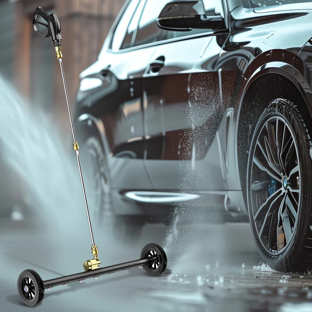 

22 Inch Pressure Washer Extendable 3-Wand Undercarriage Surface Cleaner 1/4 Quick Connector High-Pressure Water Broom 4000 PSI