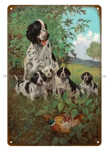 Lynn Bogue Hunt art quail hunting dog The First Lesson metal tin sign art decor