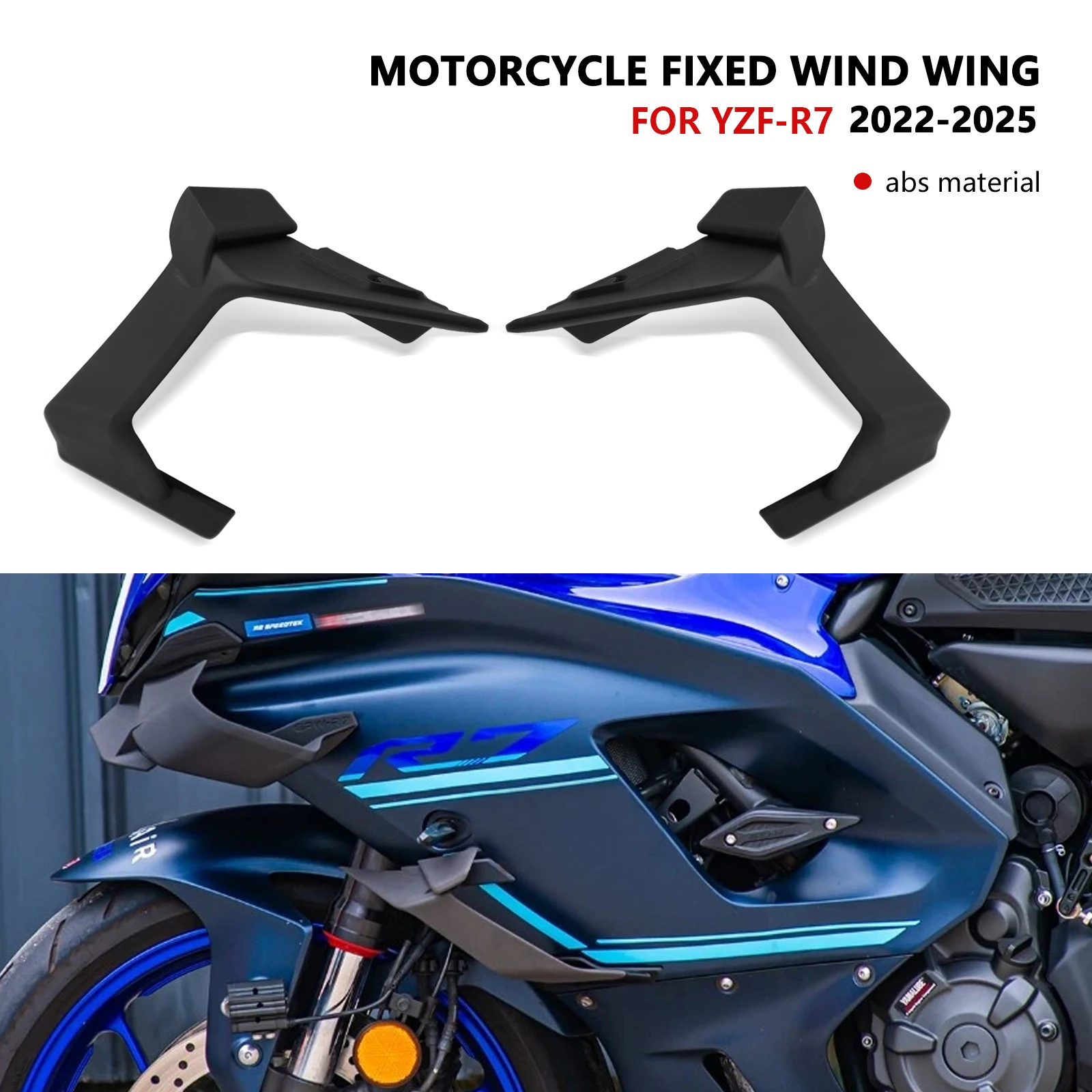 

For YZF-R7 R7 2022 2023 2024 2025 YZFR7 Motorcycle Winglets Aerodynamic Wind Side Wings Spoiler Fairing New accessories