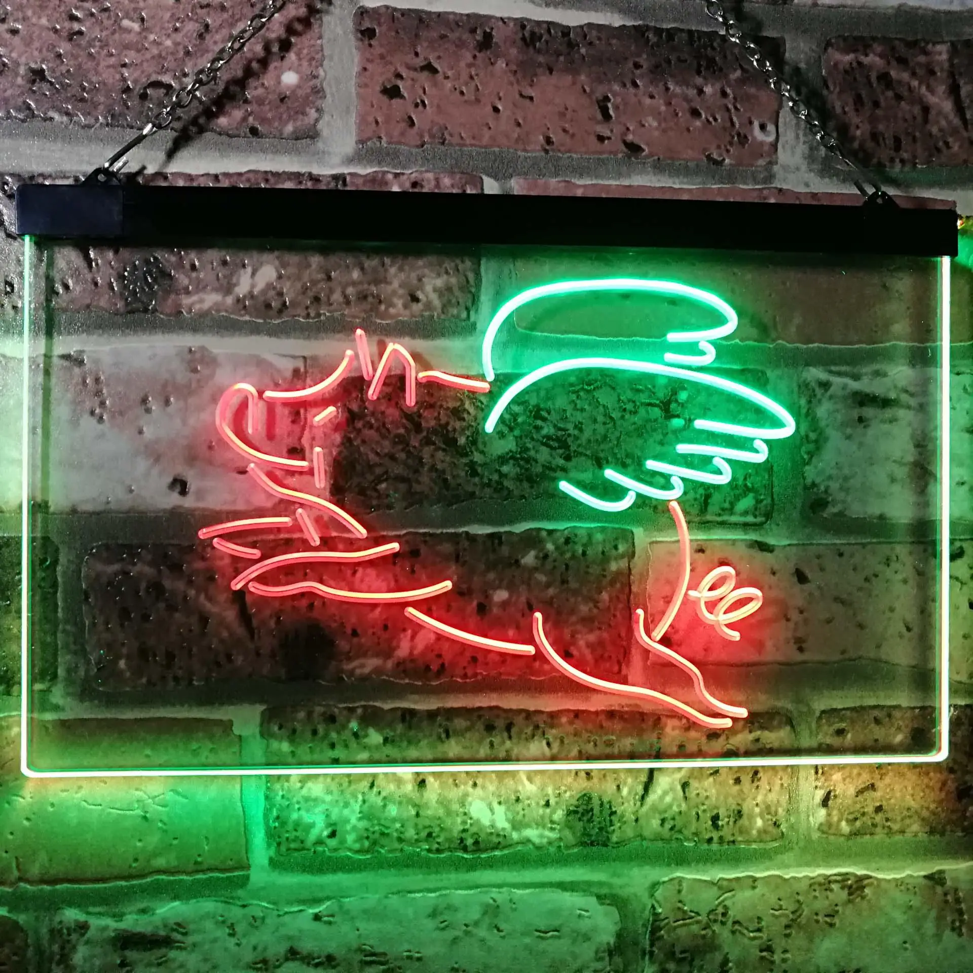 Flying Pig Game Room Dual Color Led Neon Sign st6-i3110