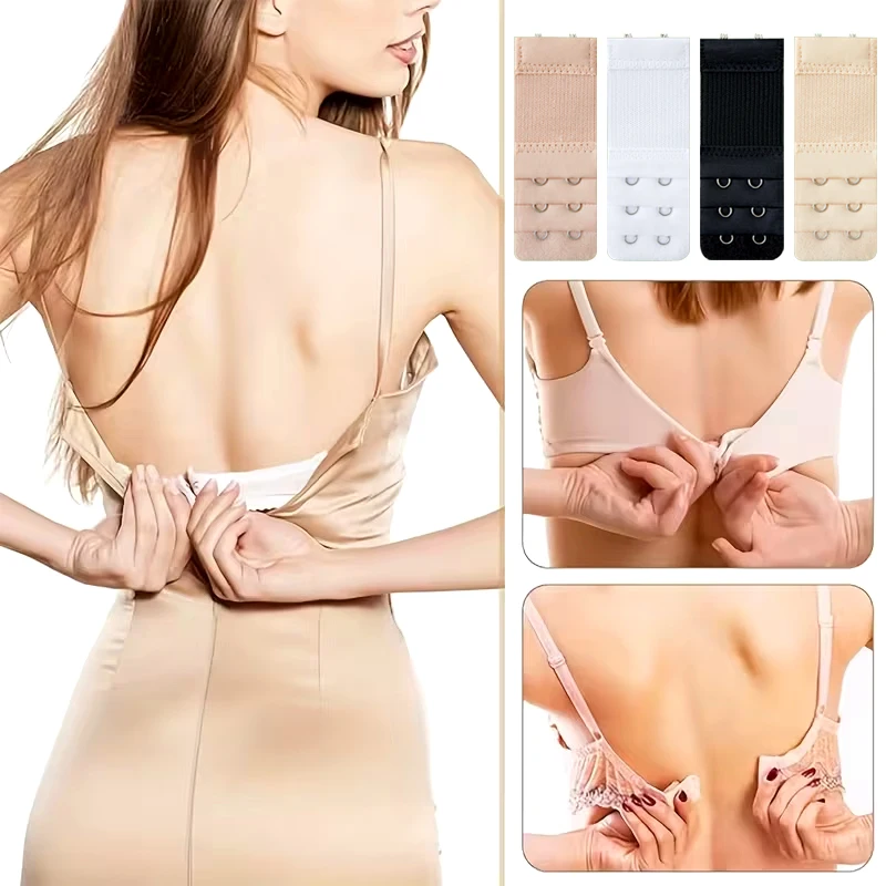 3 Pieces, 3 Rows with 2 Hook New Bra Extension Straps, Elastic, Soft and Comfortable Bra Straps, Women's Underwear Accessories - view 4