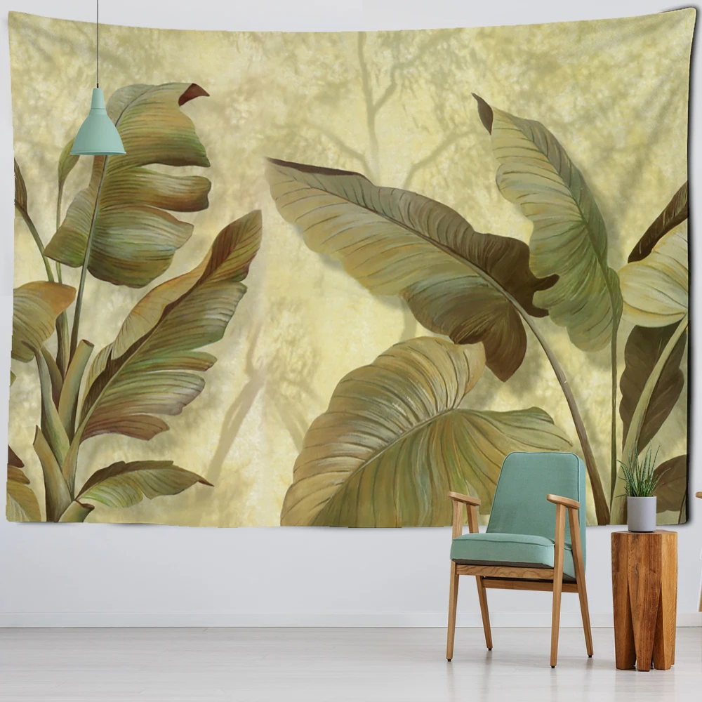 Tropical Plants Banana Leaf Tapestry Wall Hanging Psychedelic Mystery Hippie Tapiz Boho Home Room Decor