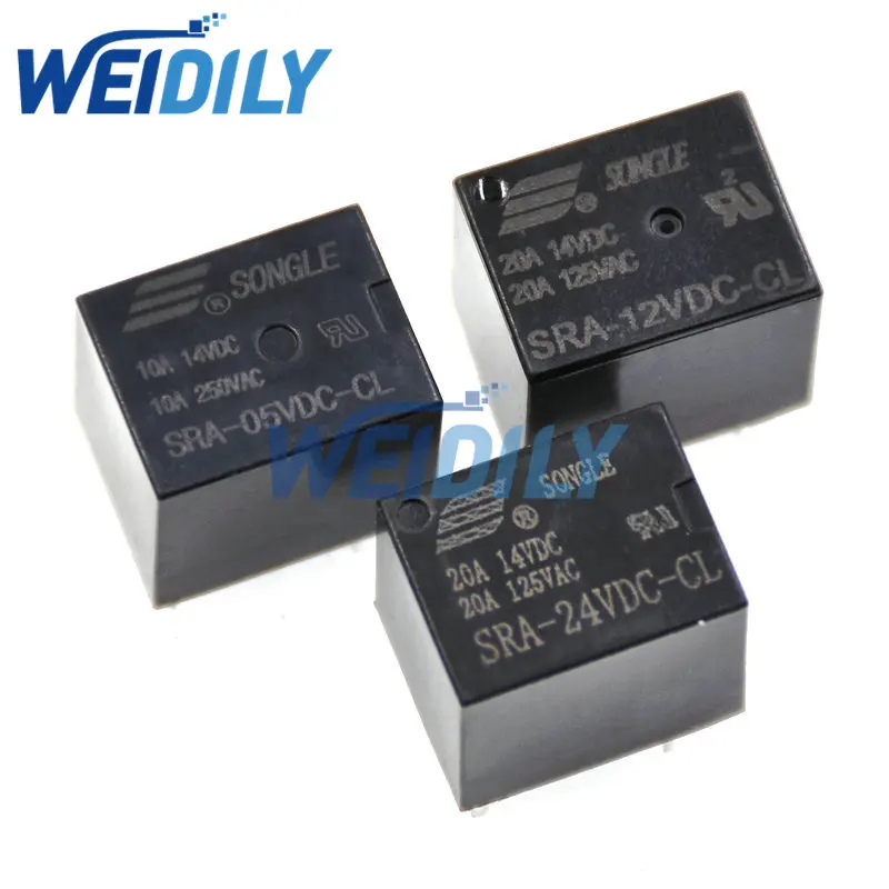 5PCS Mini Power Relay 5V 24V 12VDC 20A SRA-05VDC-CL SRA-12VDC-CL SRA-24VDC-CL 5Pins SRA 12V T74 Automotive Relay New