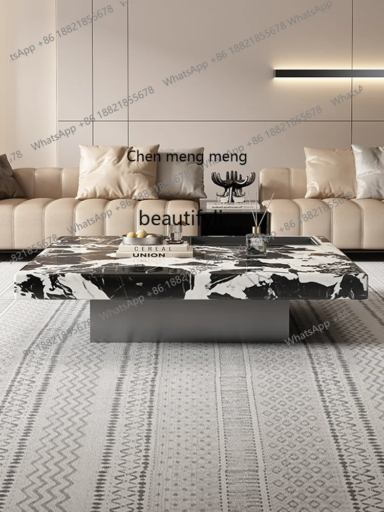 

X Luxury stone coffee table square, new modern simple marble, high-end living room home