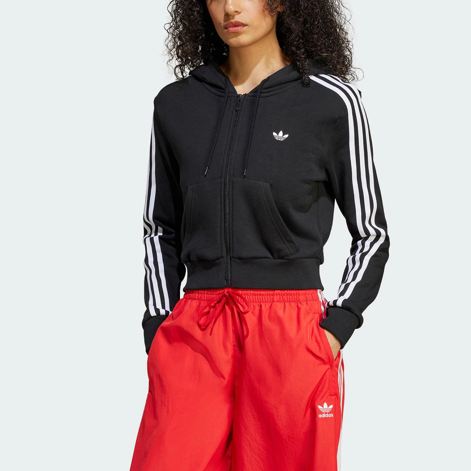 

Adidas Official Authentic Three Stripes Women's Knit Hooded Sport Jacket JX9220