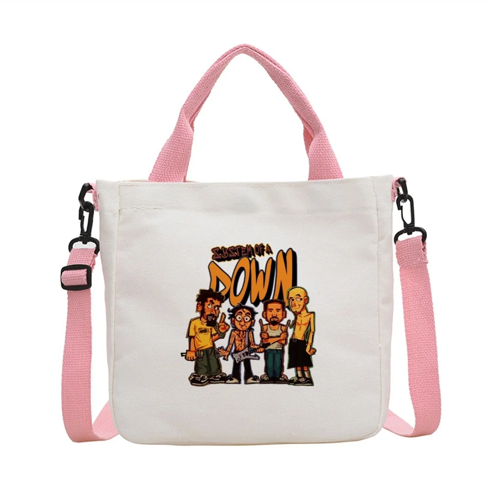 System of a Down tote bag reusable shoulder  totebag torba na zakupy foldable woman