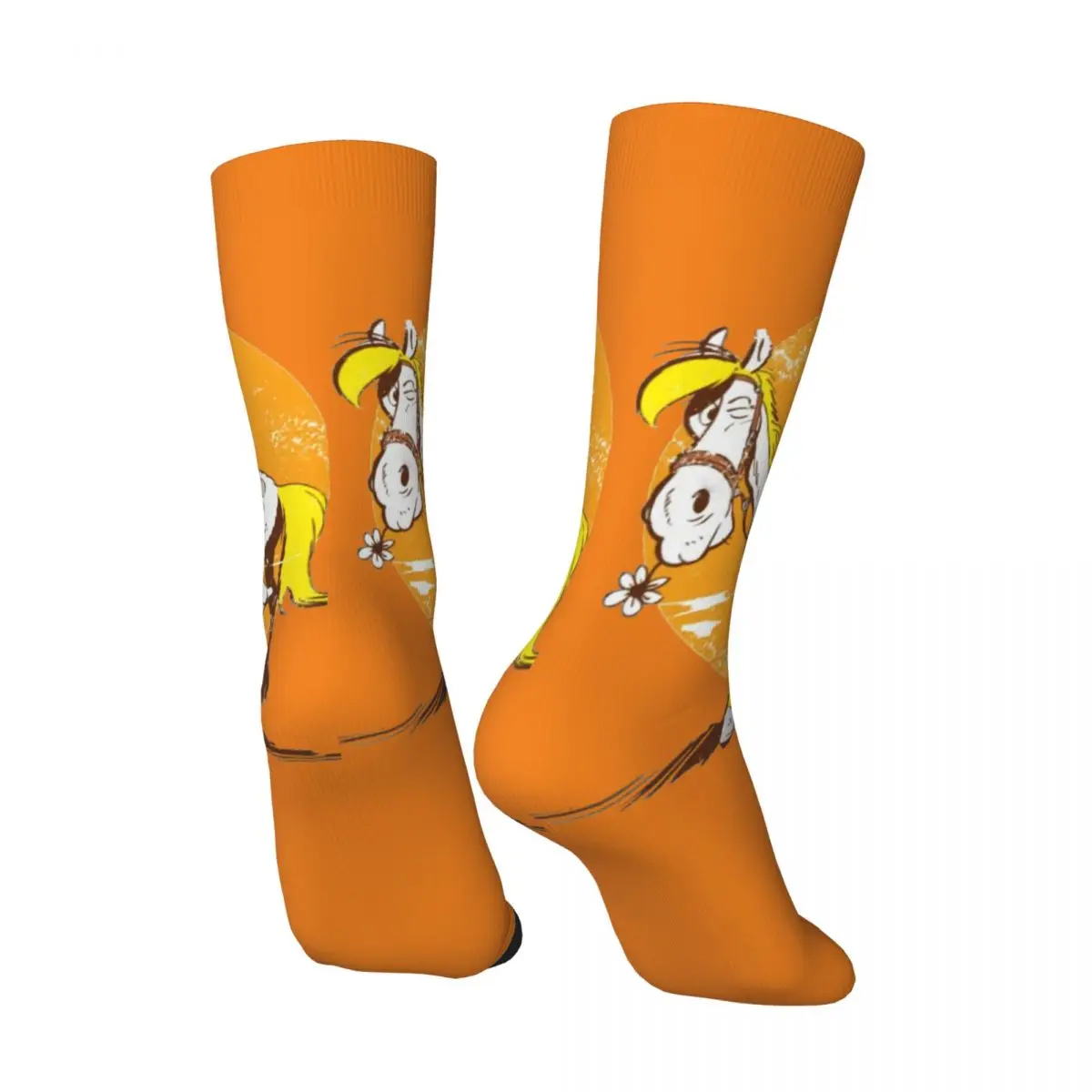 Hip Hop Vintage Sunrise Crazy Men's compression Socks Unisex Lucky Luke Cartoon Seamless Printed Funny Novelty Happy Crew Sock