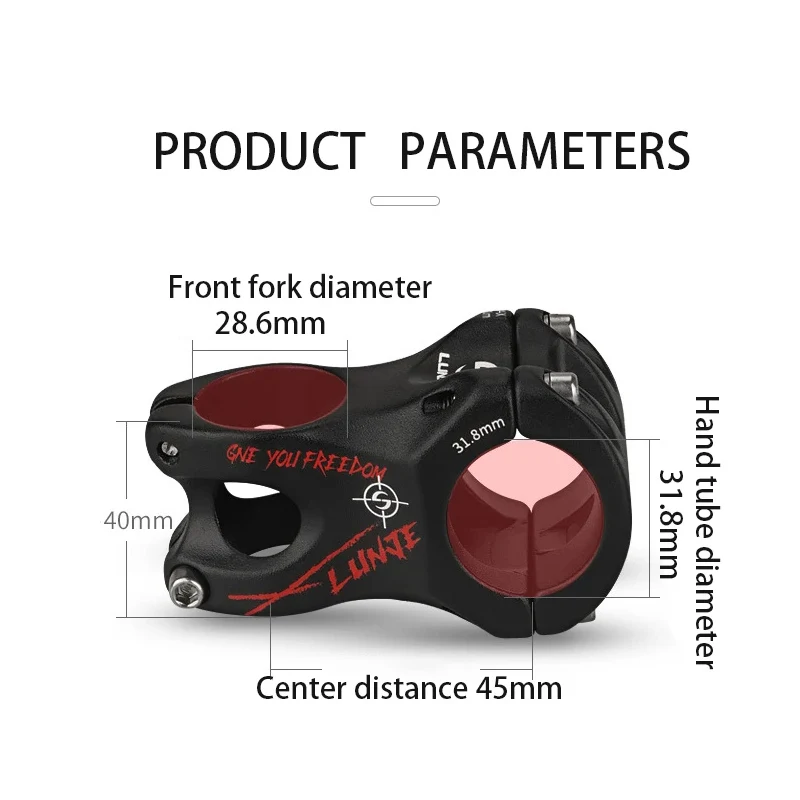 45mm Aluminum Alloy MTB Stem CNC Ultra Light Hollow Mountain Bike Short Handlebar Stem