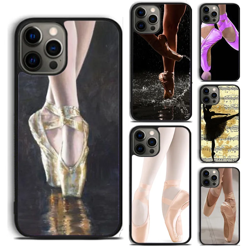 Ballerina girl Pointe Ballet Slippers Shoes phone Case For iPhone 16 15 14 Plus XR XS apple 16 11 12 13 Pro Max coque