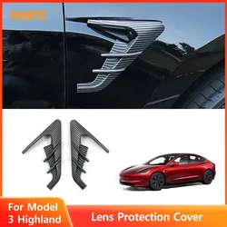 2PCS Side Camera Cover Leaf Board Camera Protective Cover Car Modifications for Tesla New Model 3 Highland 2024 Car Accessories