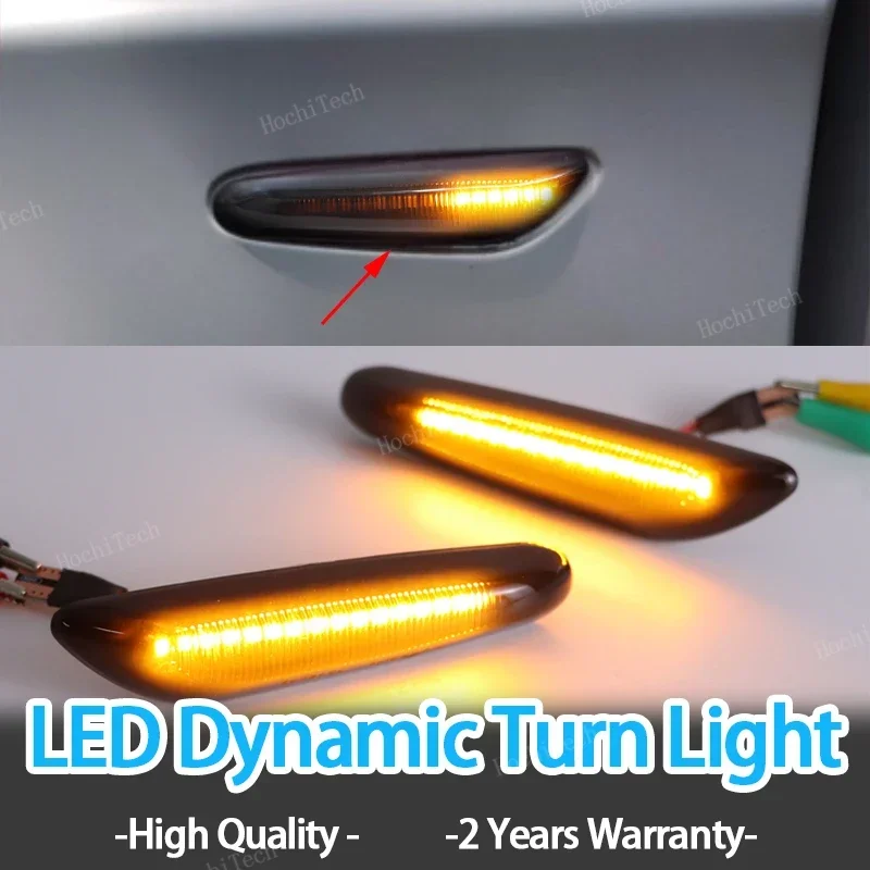 2x Dynamic LED Fender Turn Signal Light Side Marker For BMW 1 3 5 serie E46 E60 E61 E81 E82 E87 E88 E90 E91 E92 E93 E84 E83 E53