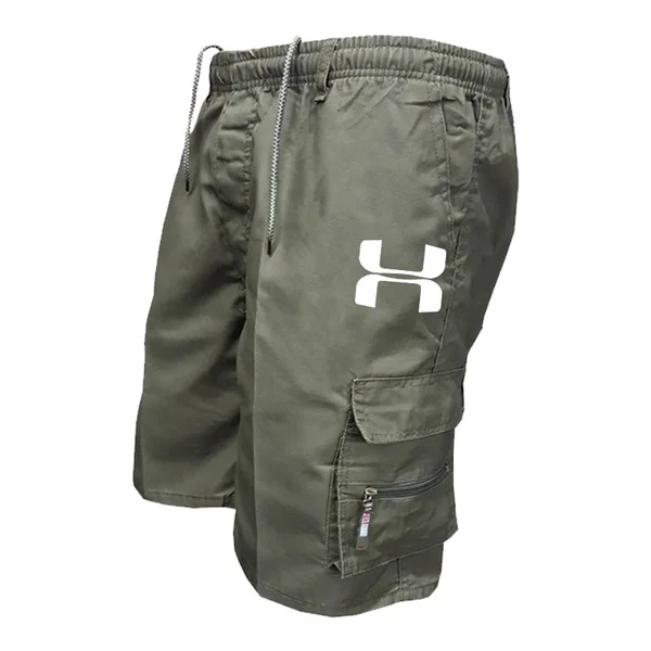 Pantalones cortos tácticos para hombre, Shorts Cargo informales para correr, holgados, multibolsillos, cintura elástica, trabajo, senderismo, escalar