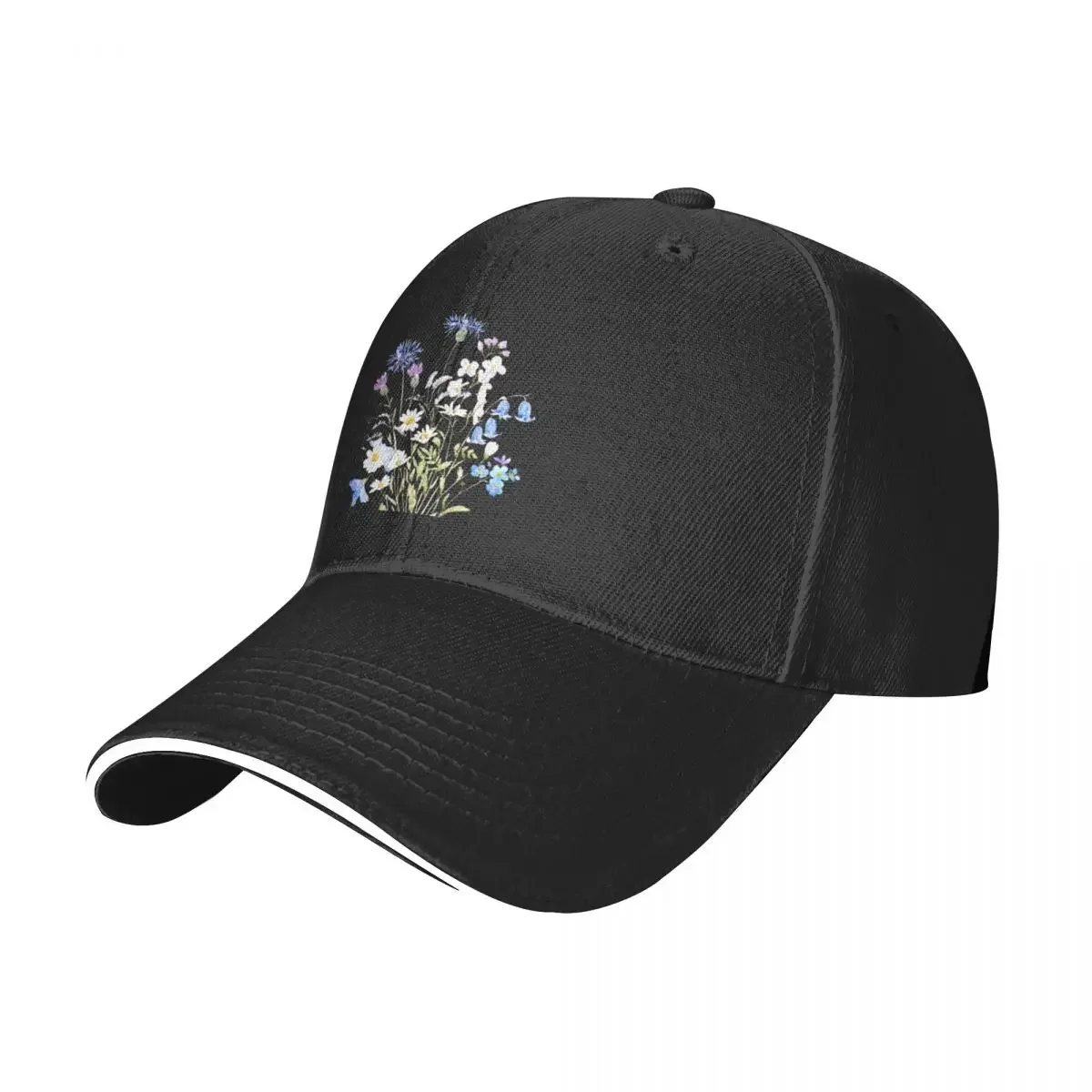 blue white and purple wildflower 2020 Baseball Cap New In The Hat black Designer Man Women's