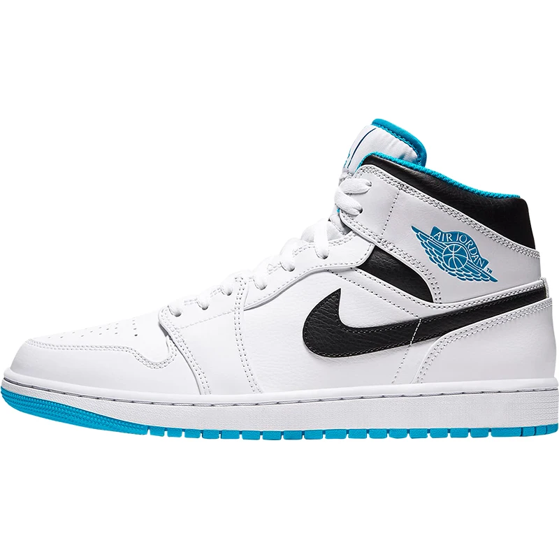 Nike genuine AIR JORDAN 1 men's mid top cushioned sports basketball shoes 554724-141