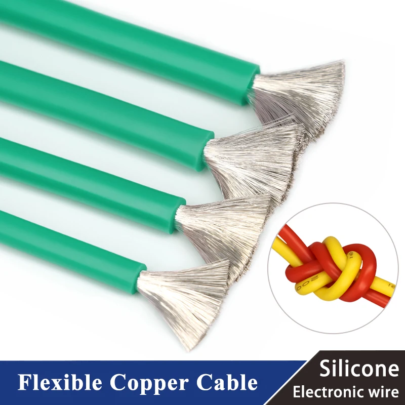 

1~50m Heat-resistant Flexible Silicone Wire 28 26 24 22 20 18 16 15 14 13 12 10 AWG High Temperature Soft Tinned Copper Cable