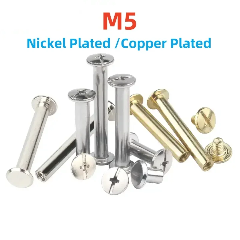 M5 никелированные/мединые винты Phillips Chicago, кожаный ремень для сумки, фотоальбом, винт для переплета книг