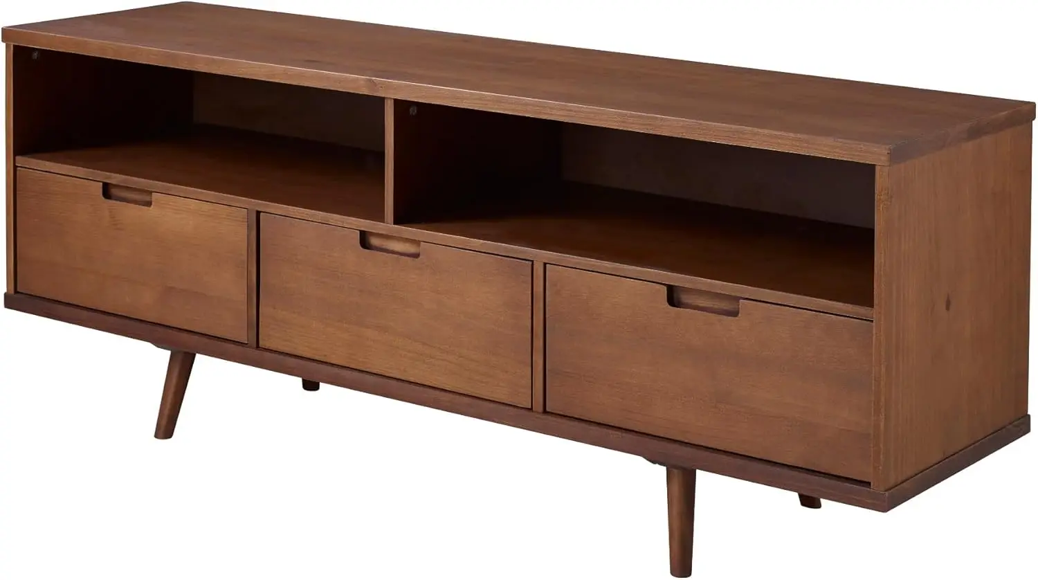 

3-Drawer Mid Century Modern Wood TV Stand for TV's up to 65" Flat Screen Cabinet Door Living Room Storage Entertainment Center