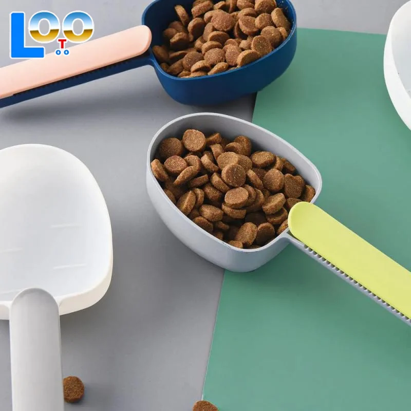 Мерная ложка для риса, многофункциональная ложка для кормления корма для домашних животных с уплотнительным зажимом, бытовая пластиковая кухонная мерная ложка