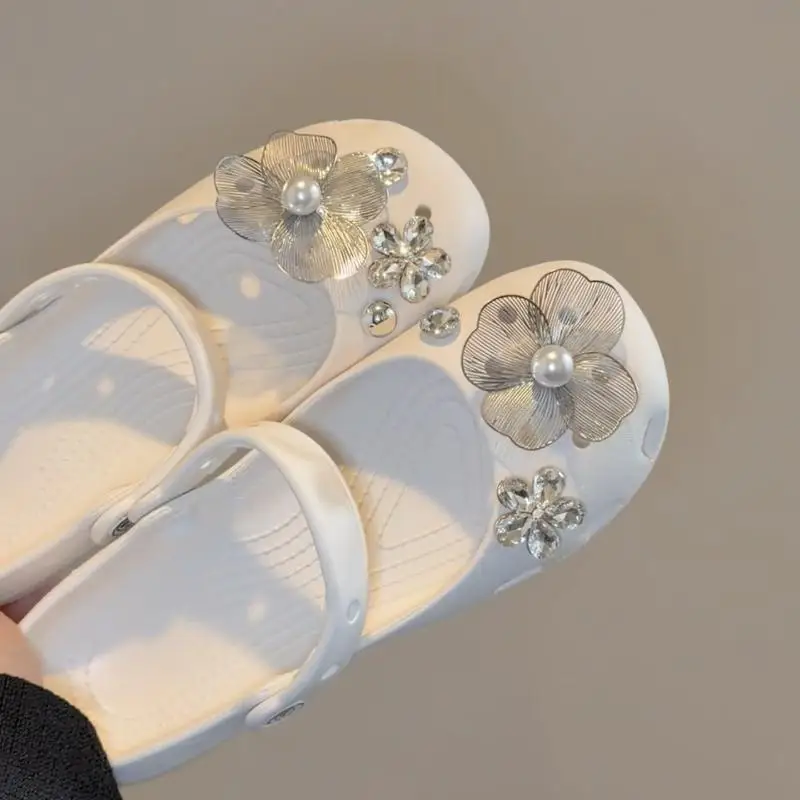 New Women Ballet Shoes Charms Pack Fashion Shoe Decoration Luxury Pearl Rhinestone Flower Shoe Charms Kit DIY Shoe Accessories