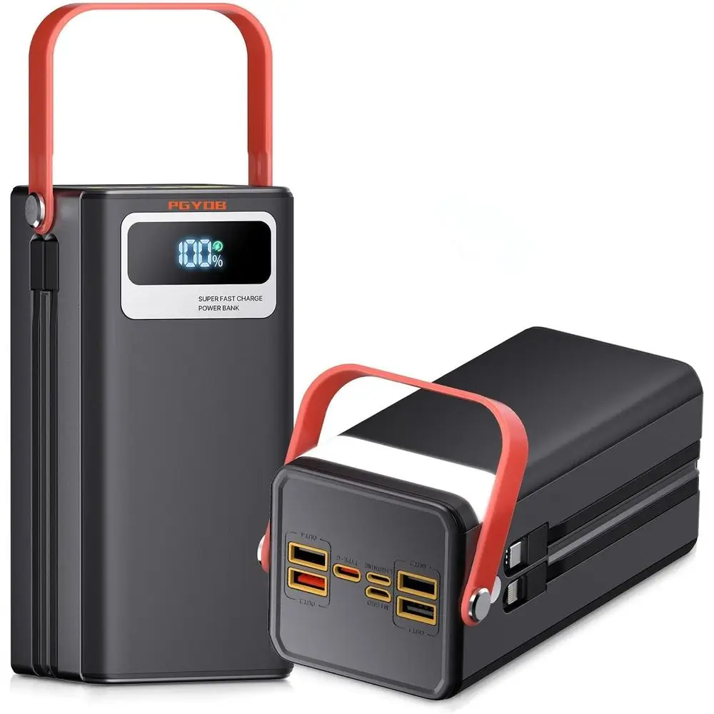 

166Wh 45000mAh Portable Power Station with 22.5W Charging, Built-in Cables for iPhone/Android/Laptops, LED Light for Camping, RV