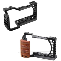 Camera Cage for Sony ZV-E1 / A6300/A6400/A6500/A6000 Vlog Case Handheld Bracket Cold Shoe Mic LED Light Mount Video Rig