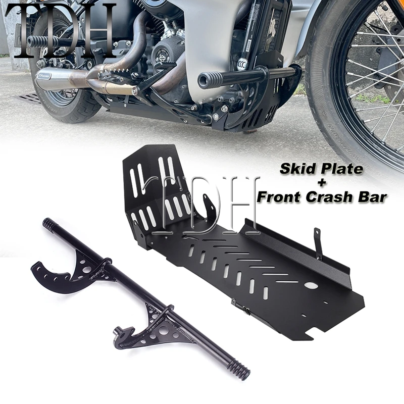 Engine Chassis Guard For Harley Softail Low Rider FXLR FXLRS FXLRST FXRST Motorcycle Engine Base Skid Plates Protection Crashbar